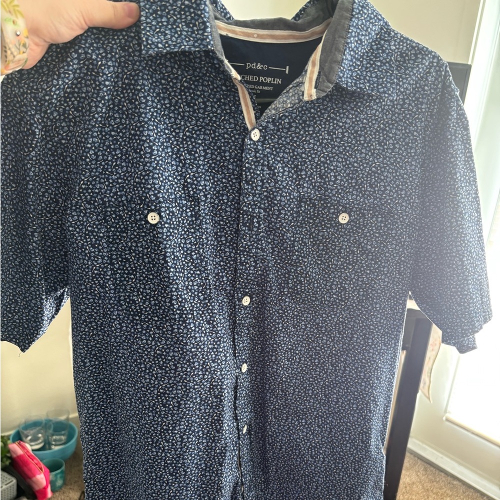 Men's Blue Printed Shirt